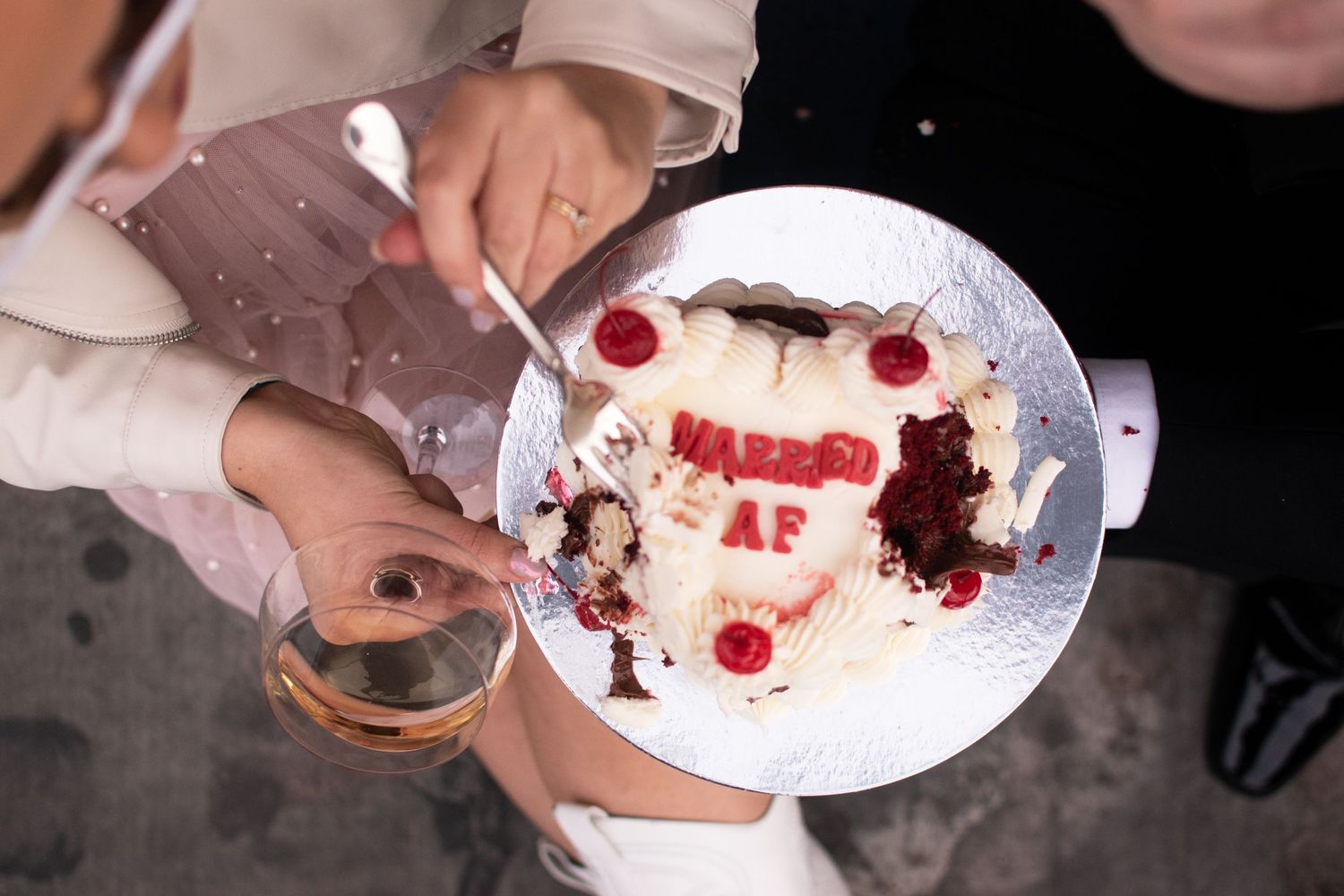 Married AF wedding cakes in  Las Vegas are a must for your special day so grab a fork and enjoy on the curb after saying