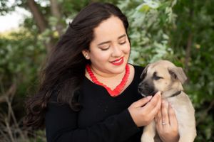 Puppy and Owner Snuggling
