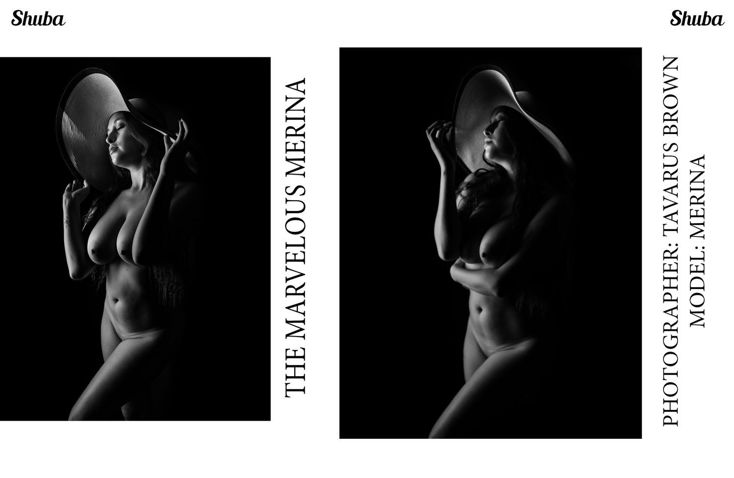 Black and white artistic nude photography with dramatic lighting and poses.