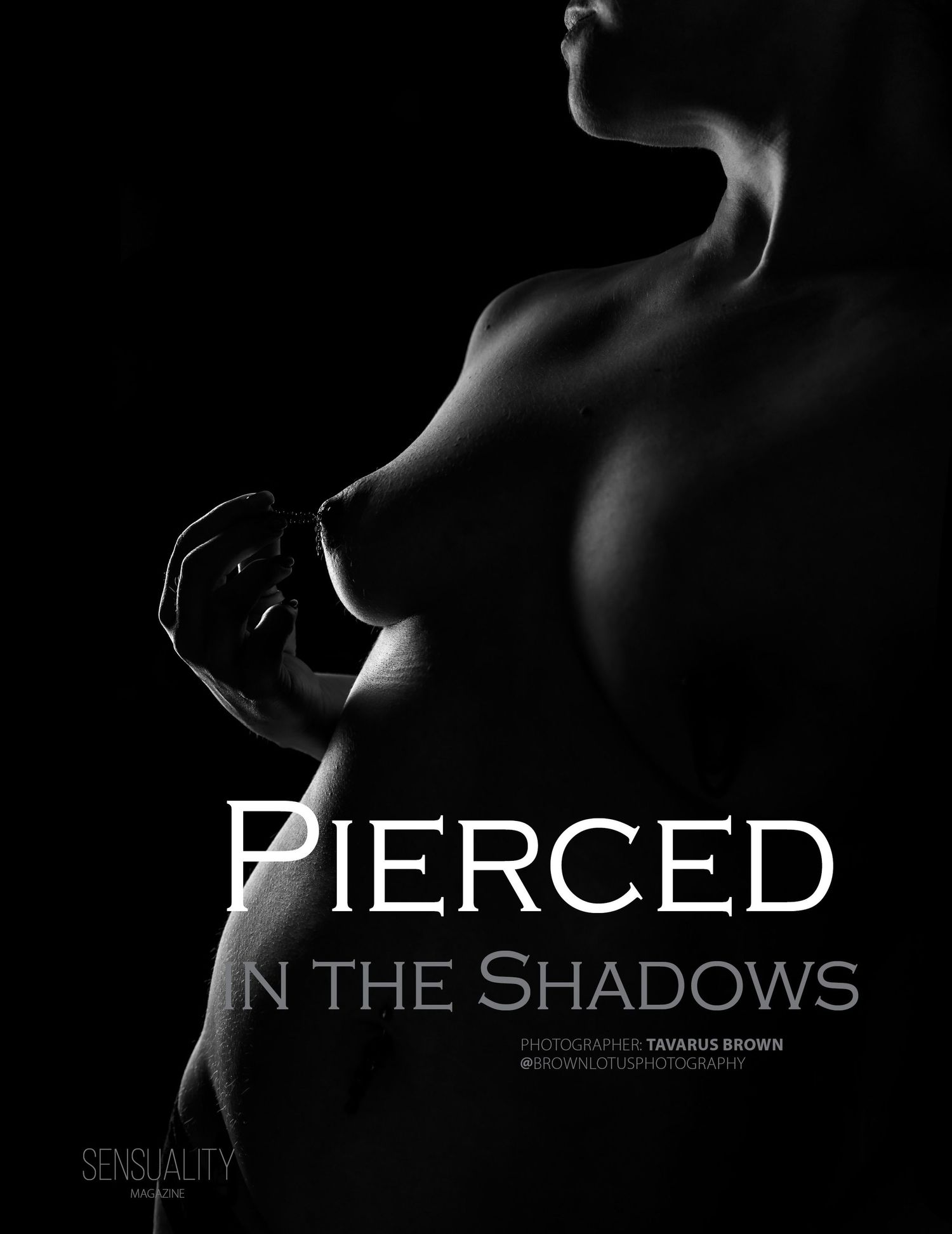 Artistic black and white silhouette study with dramatic shadows.