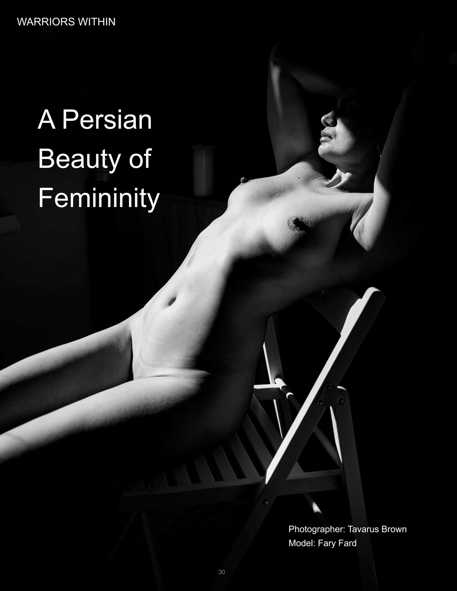 Black and white artistic nude portrait in minimalist composition.