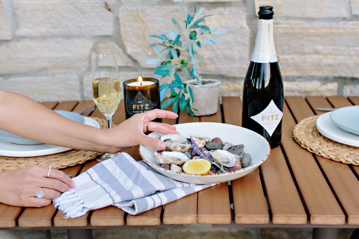 seafood and wine