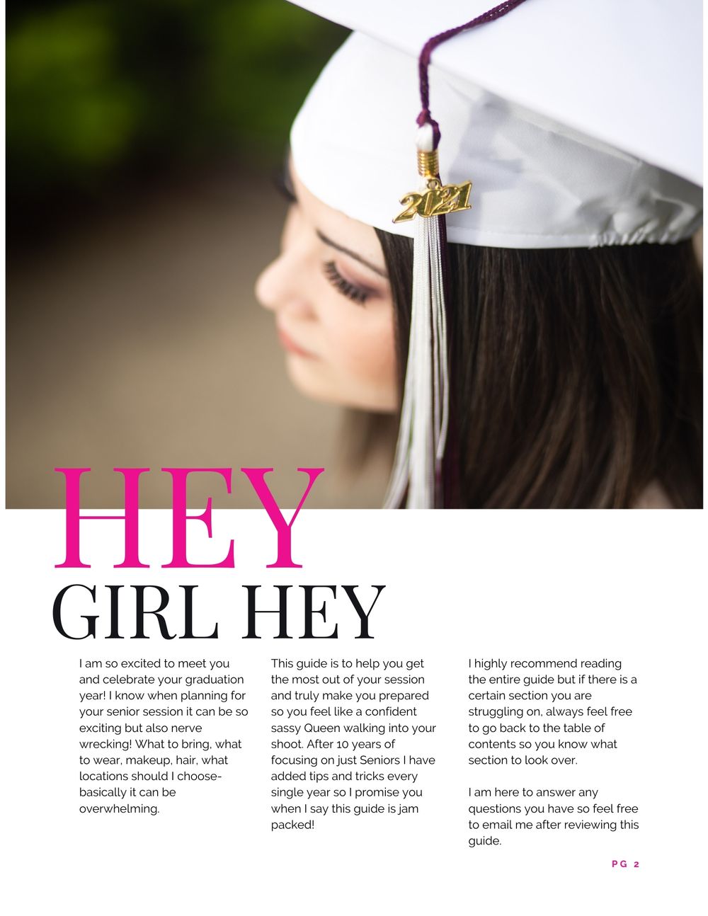Close-up of graduation cap tassel with text overlay for senior photo guide.