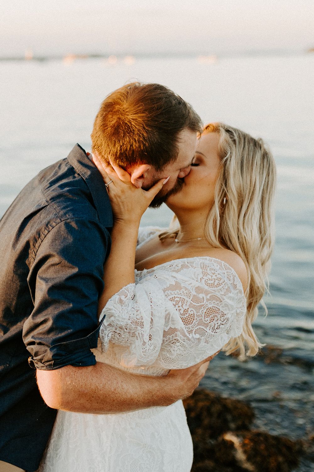 sunset engagement photos on the beach maine