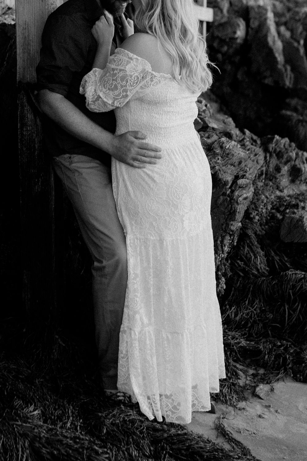 sunset engagement photos on the beach maine