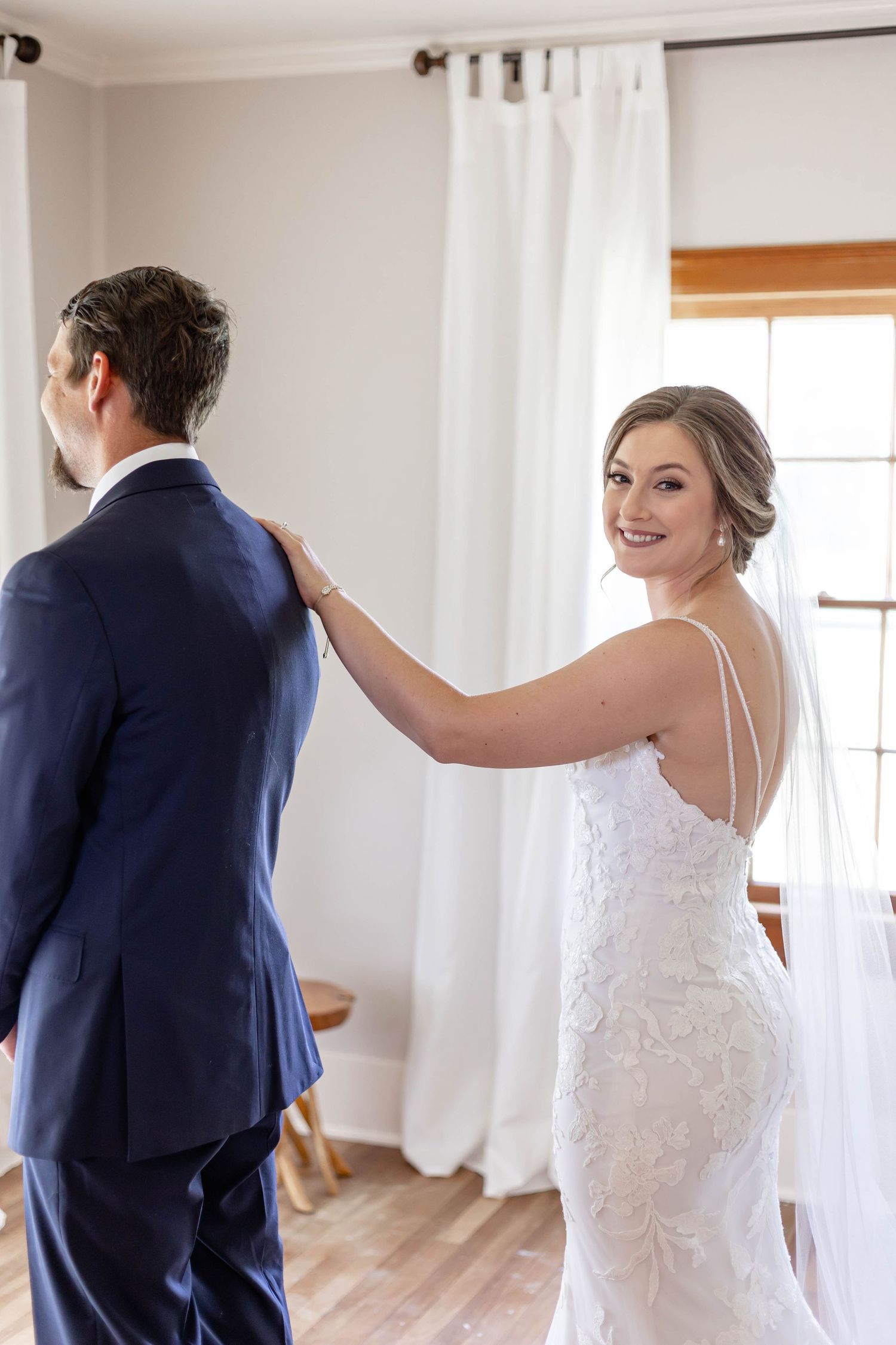 first look bride and groom in Arnaudville, LA