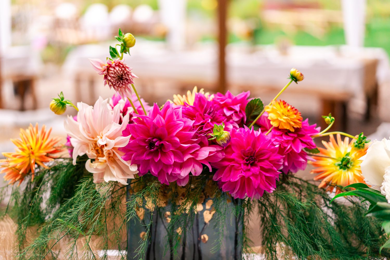 pink and orange flower arrangement