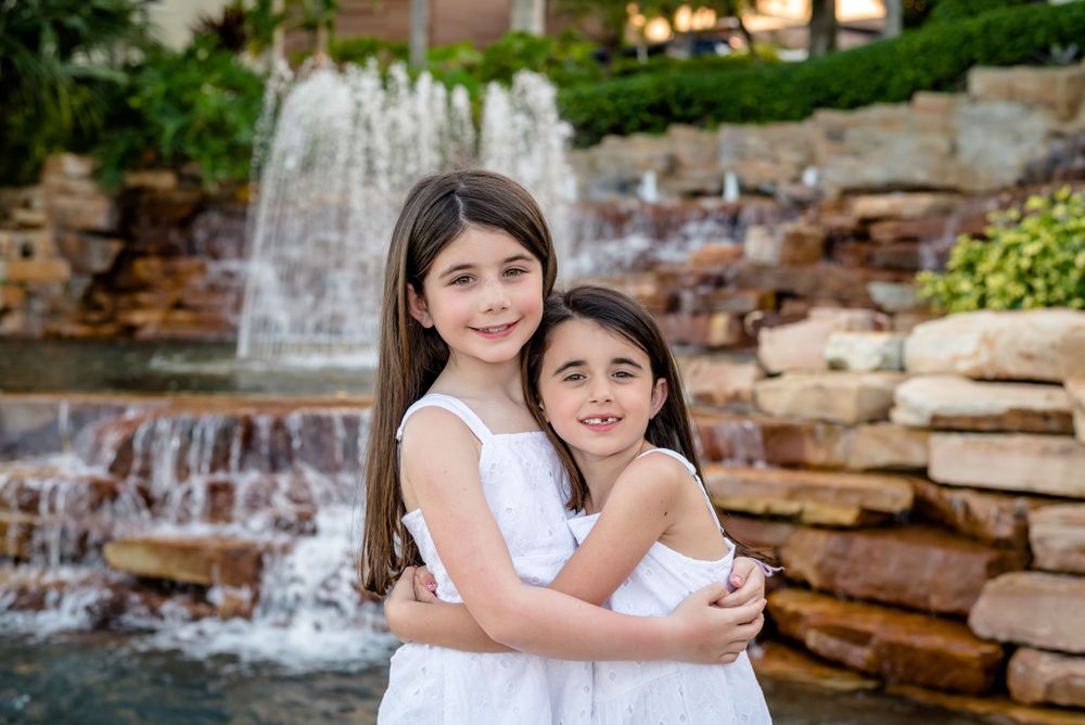 happy sisters close up
