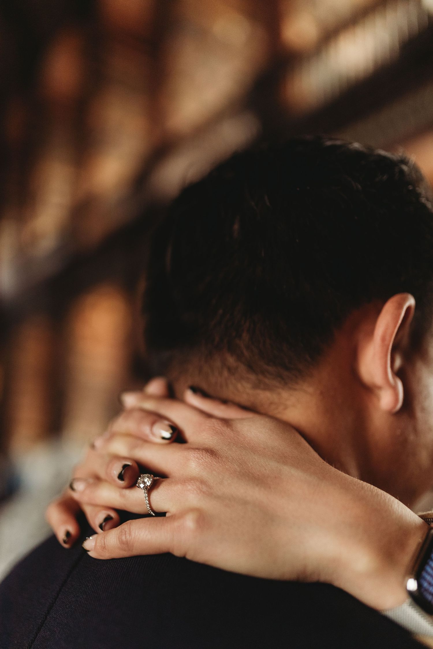 Engagement photoshoot in Trinity College Dublin Book of Kells, up close ring photo