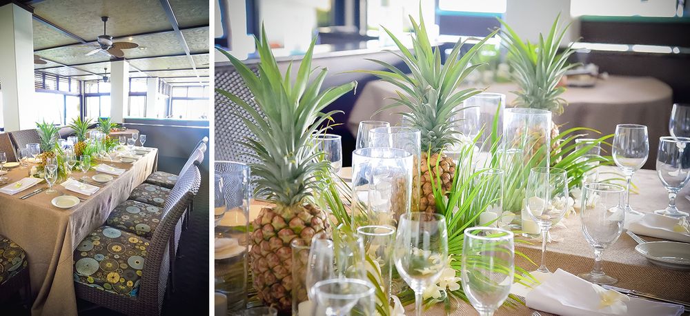 kauai hawaii beach house destination adventure wedding reception tables