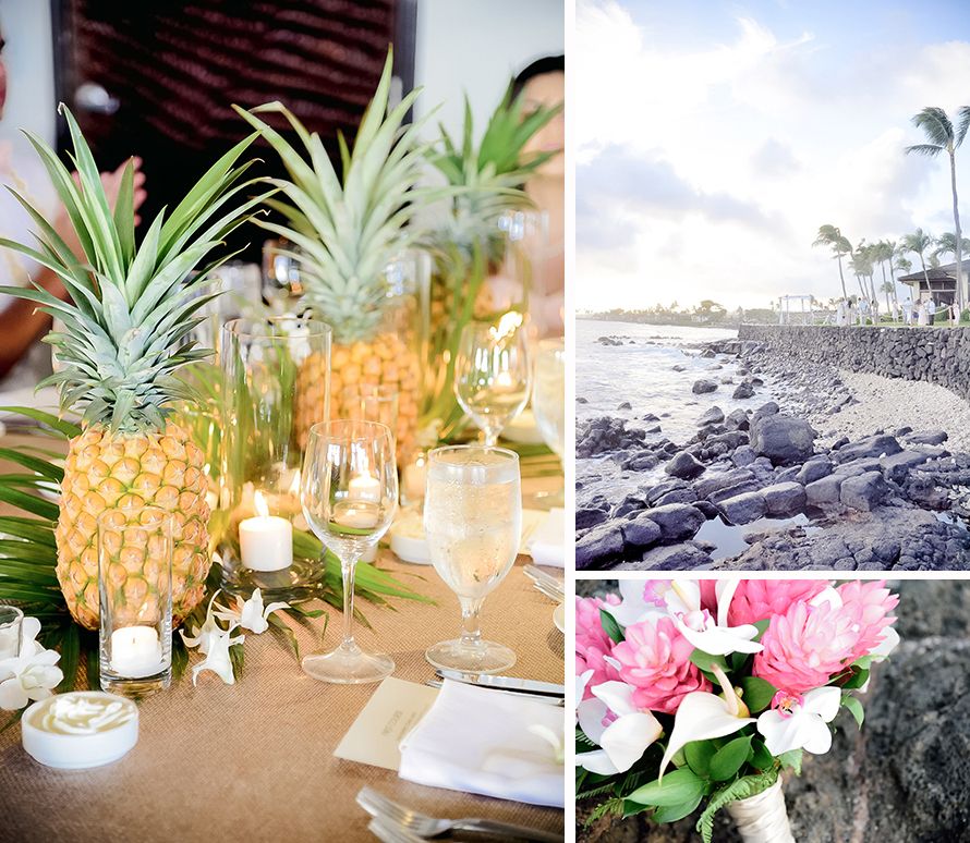 kauai hawaii beach house destination adventure wedding reception bouquet