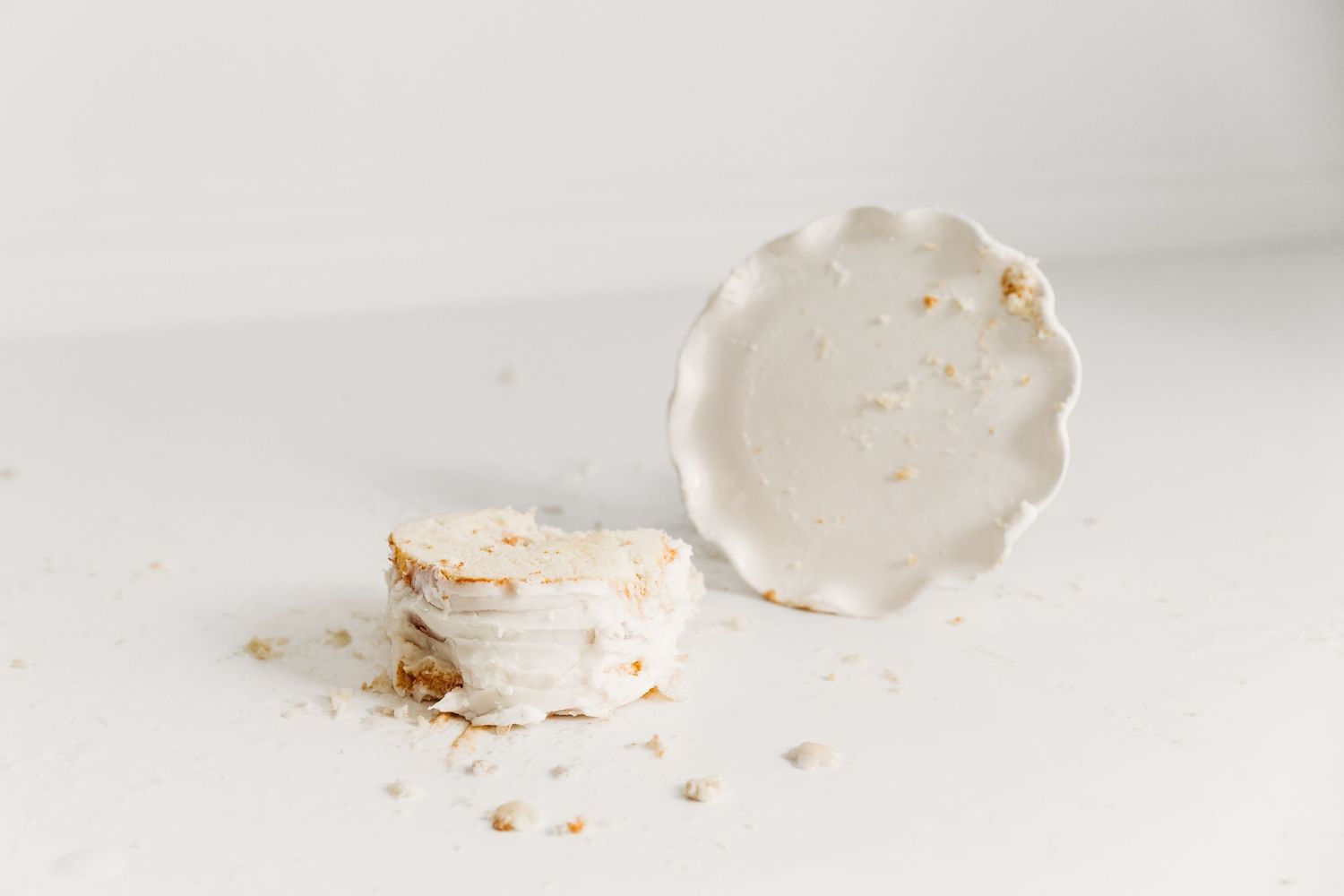 Knocked over cake stand and cake