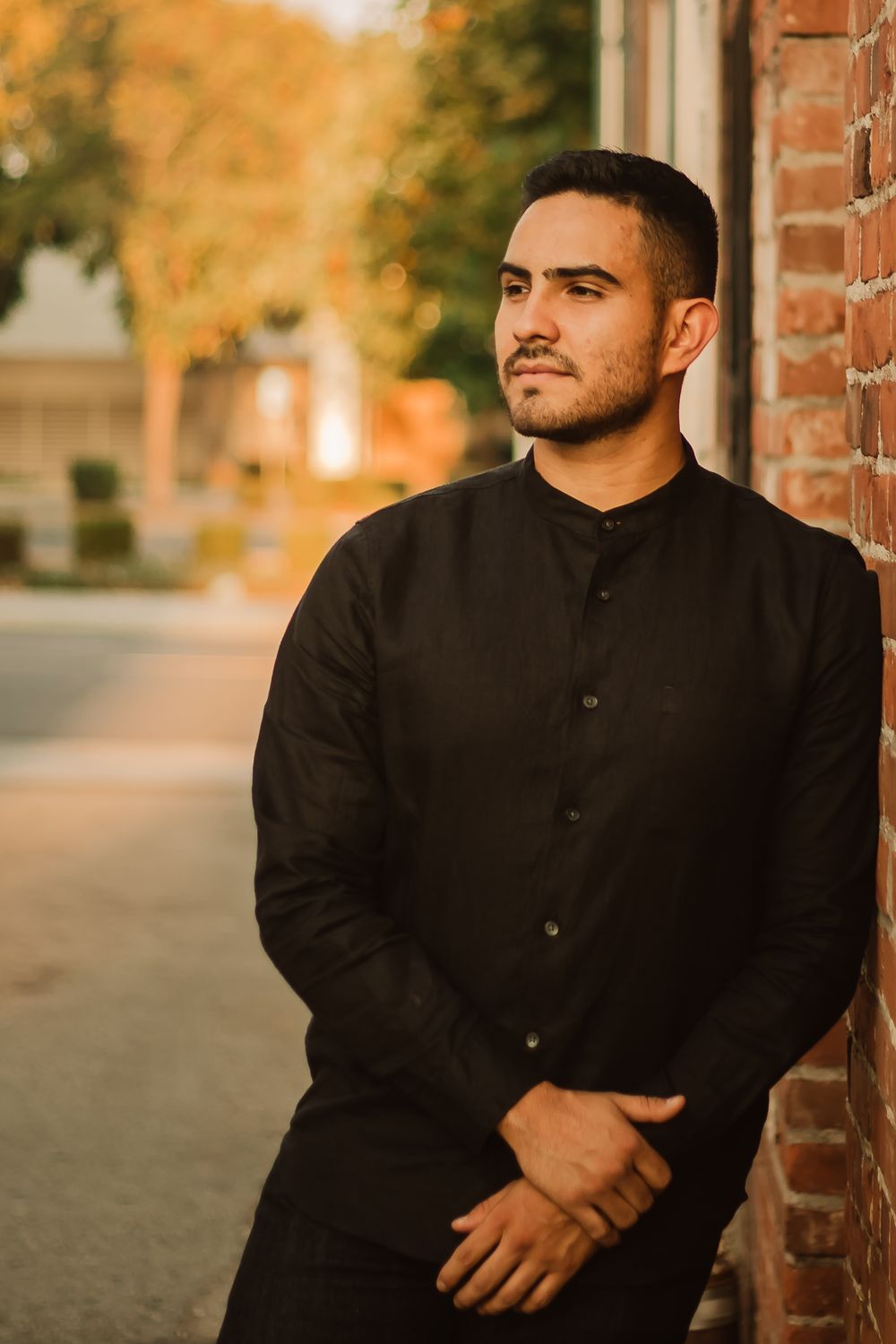 Male headshot photography in a downtown setting Los Angeles California