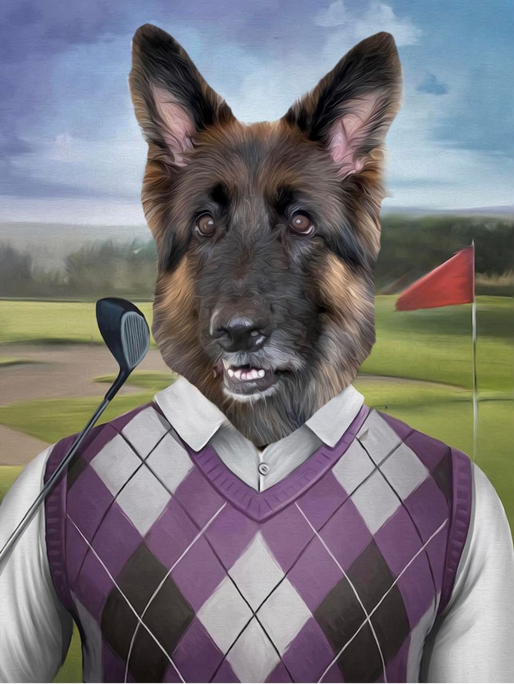 German shephard photoshopped.