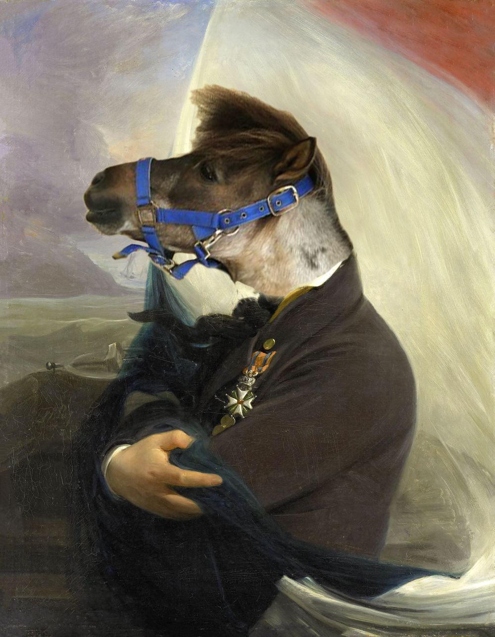 Horse head photoshop image.