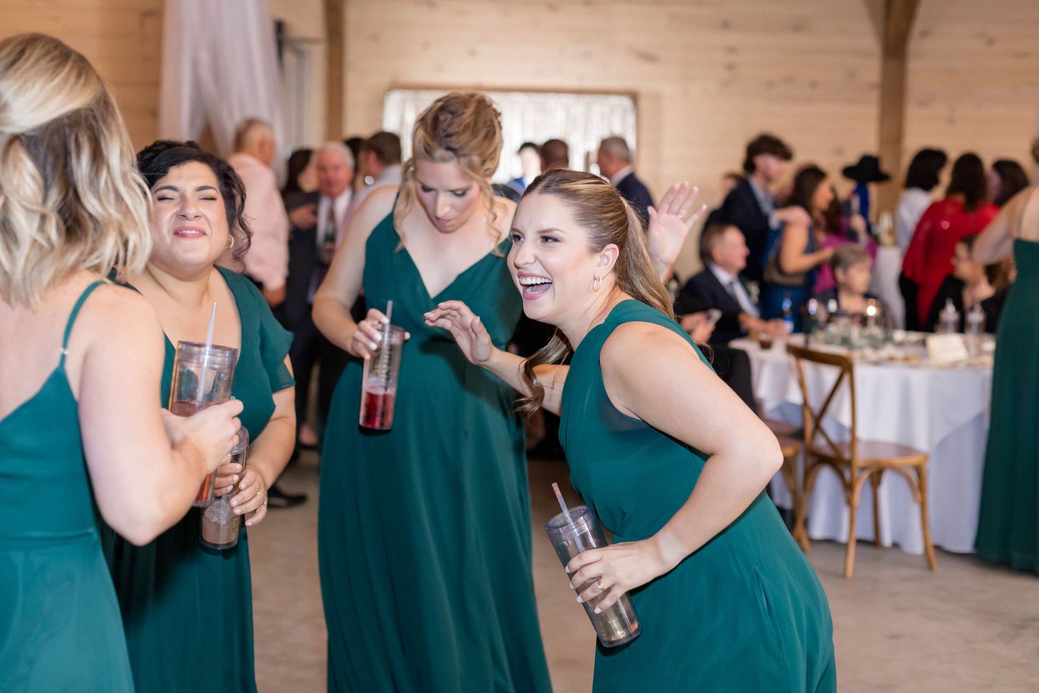 bridesmaids laugh