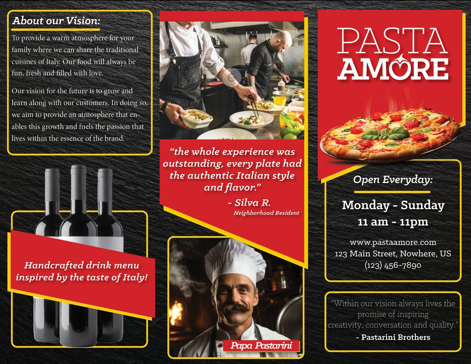 Pasta Amore Brochure 1