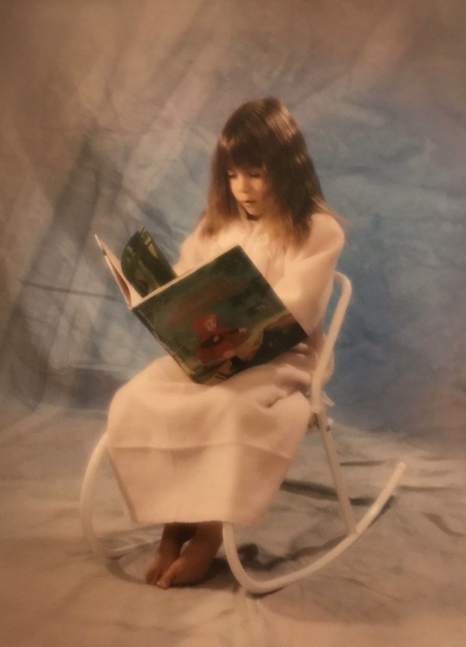 Childhood portrait photographed in the 1990s by my father, a professional wedding photographer, in his home studio in Durham Region.