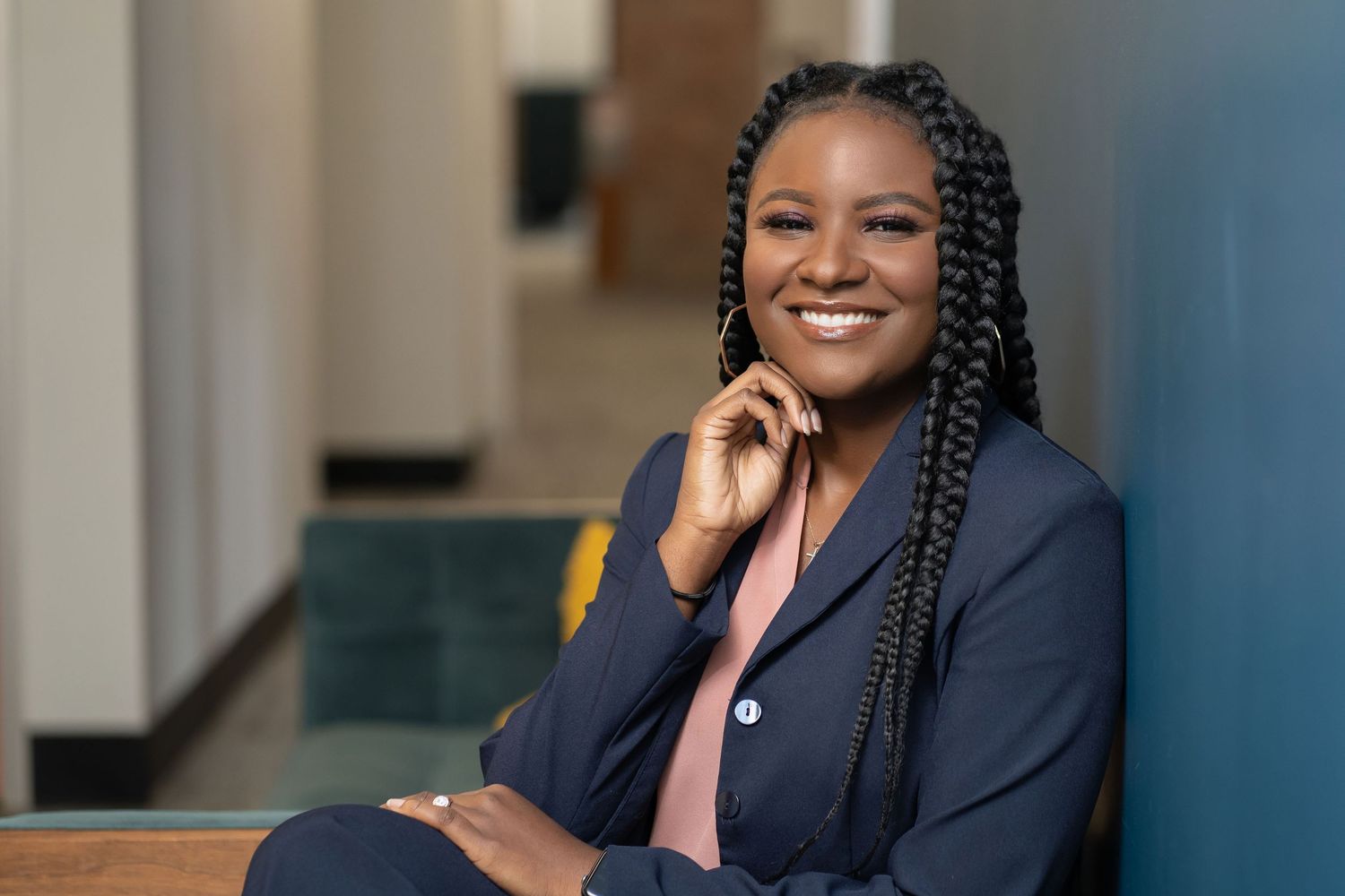 Entrepreneurial headshot, embodying determination and success