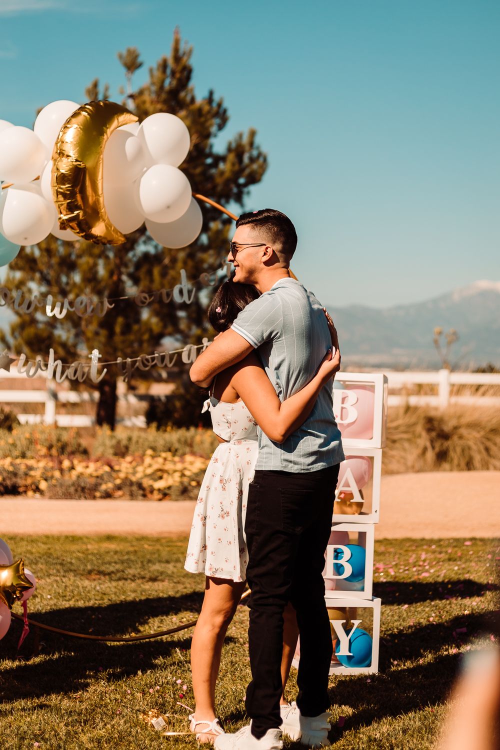 couple gender announcement photography Chino Hills, California