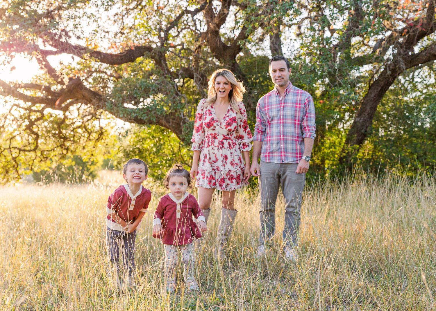golden hour family portrait at Circle C Ranch
