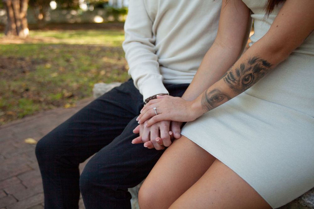 Raleigh, NC Historic Oak View Park Engagement Couple Fall Photography Photo Session