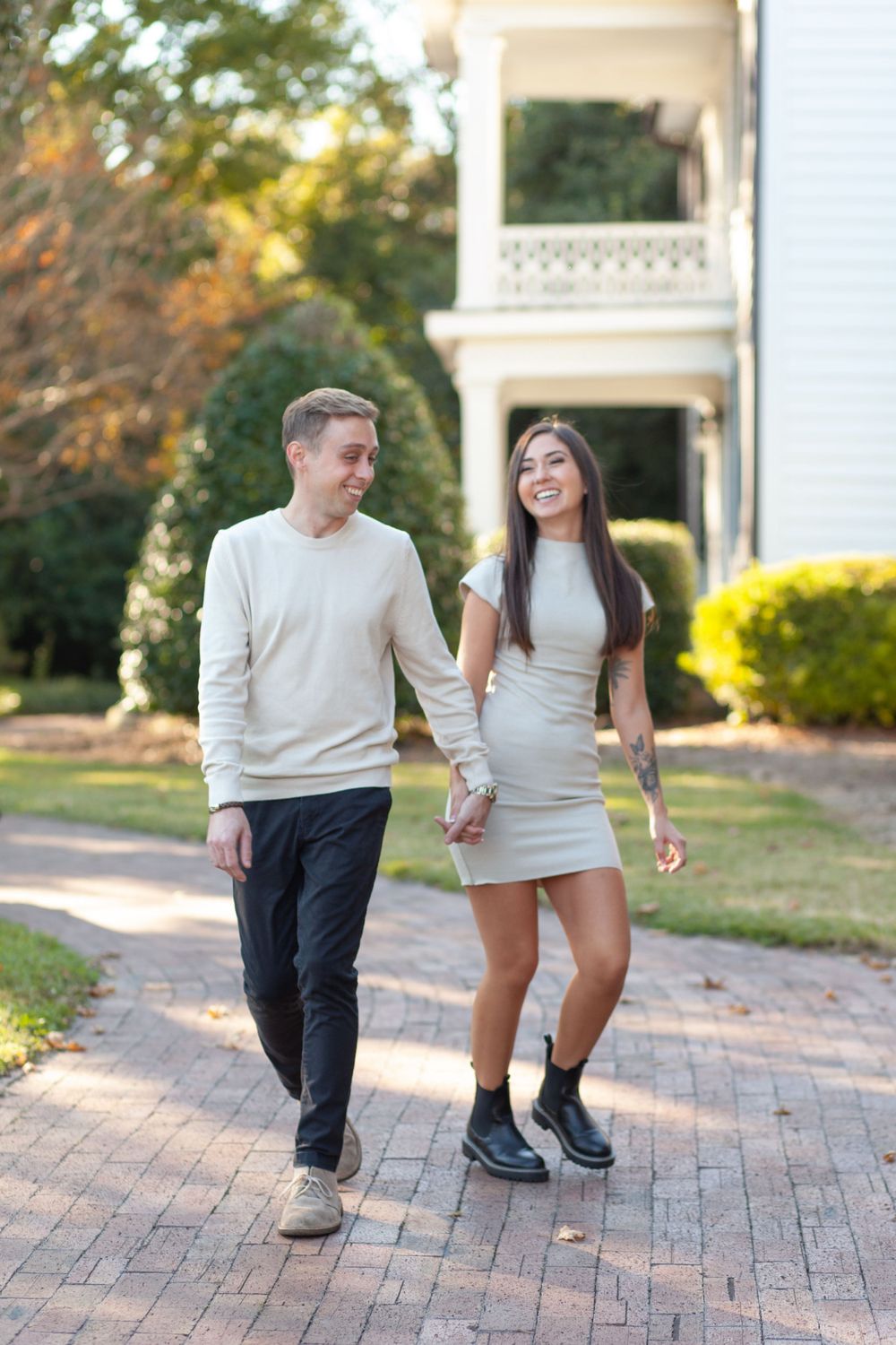 Raleigh, NC Historic Oak View Park Engagement Couple Fall Photography Photo Session