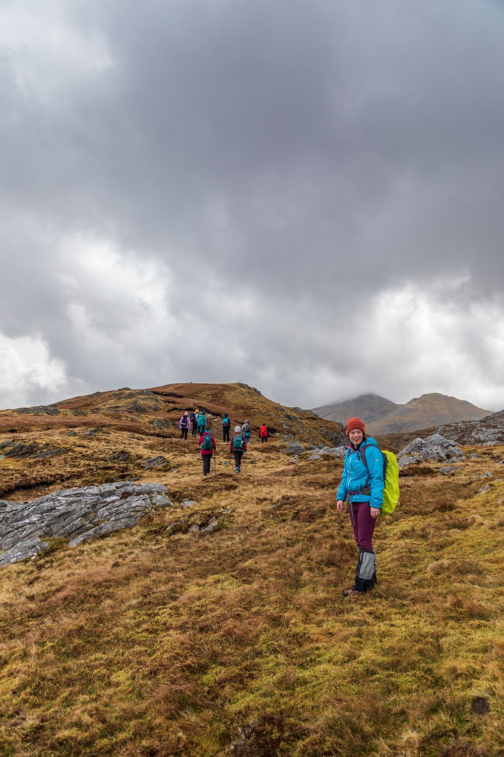 a group of woman hiking Ben Baun in Connemara national park