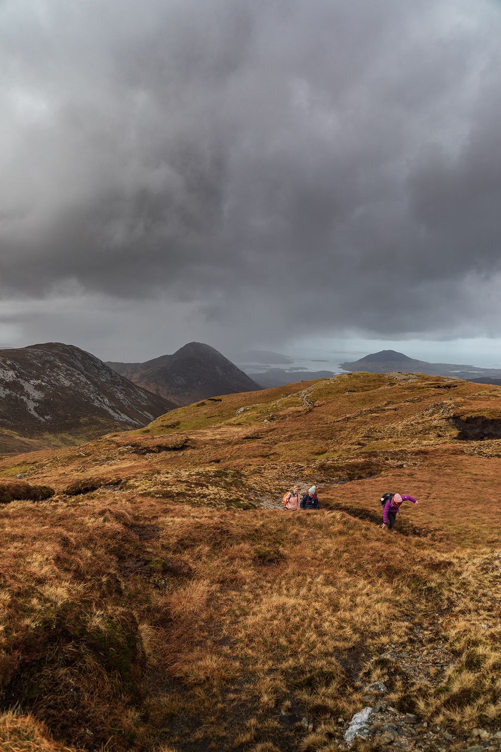 a group of woman hiking Ben Baun in Connemara national park