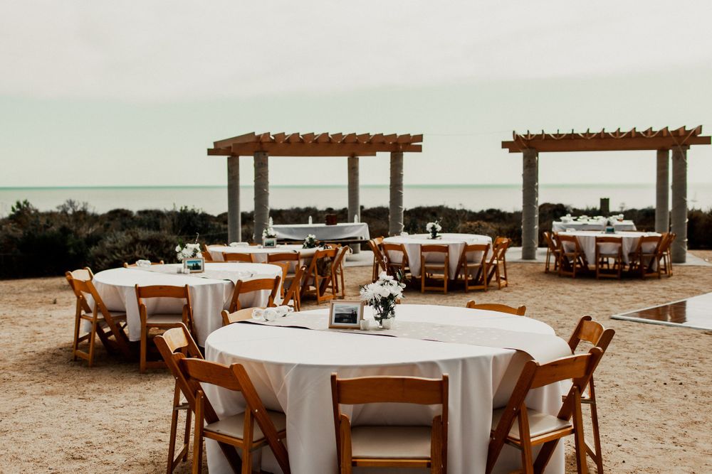 table decoration setup at crystal cove picnic area