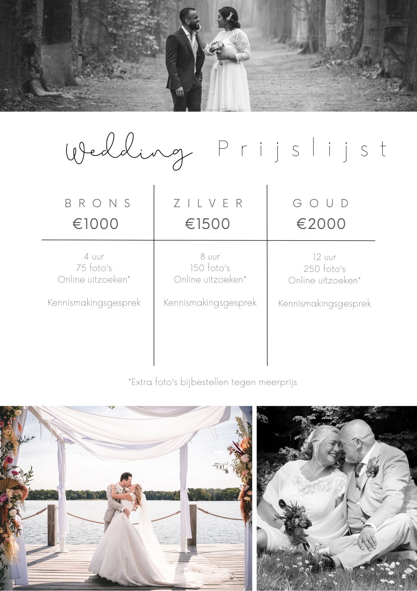 Frames by Renee - Prijslijst voor weddingfotografie