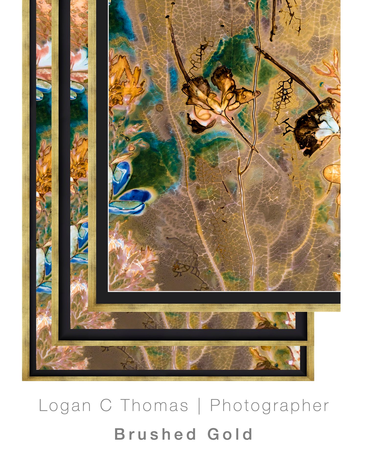 Brushed gold framing options by Frame and Art for Logan C Thomas' QP Bistro fine art commission 2021