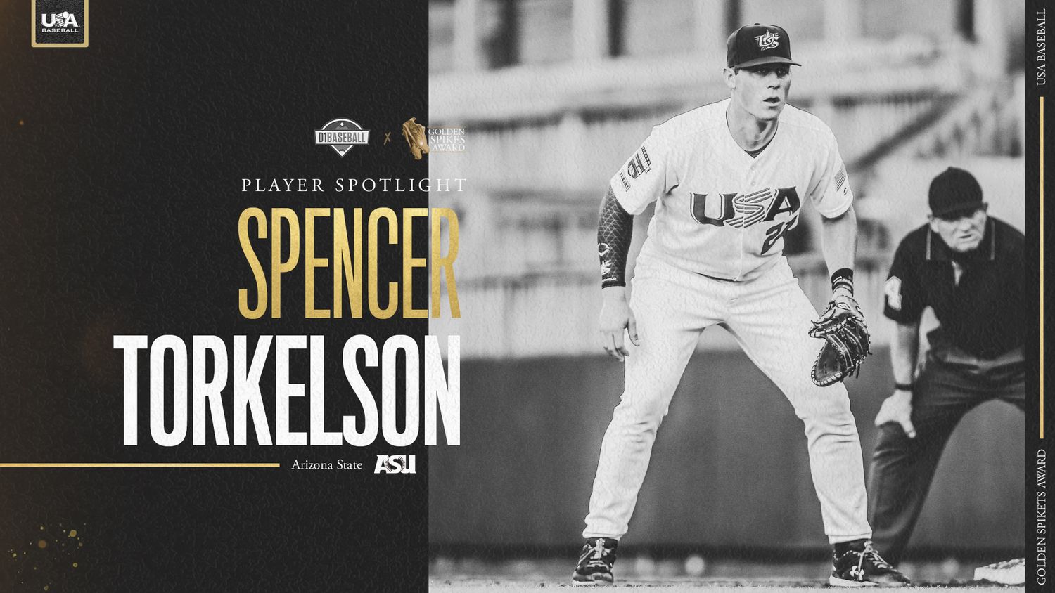 Spencer Torkelson Arizona State baseball player featured in USA Baseball Golden Spikes Award Player Spotlight.