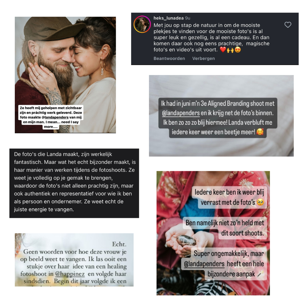 Emotionele klant review: 'I had tears in my eyes when I opened the photos' - Aligned Branding Shoot testimonial Landa Penders