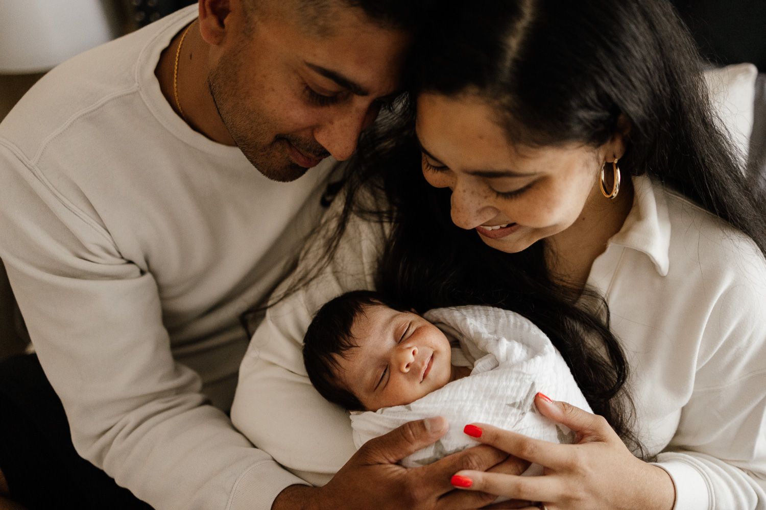 Family in San Jose at an in-home newborn photography session by Bay Area Photographer Cindy Tucey Photography