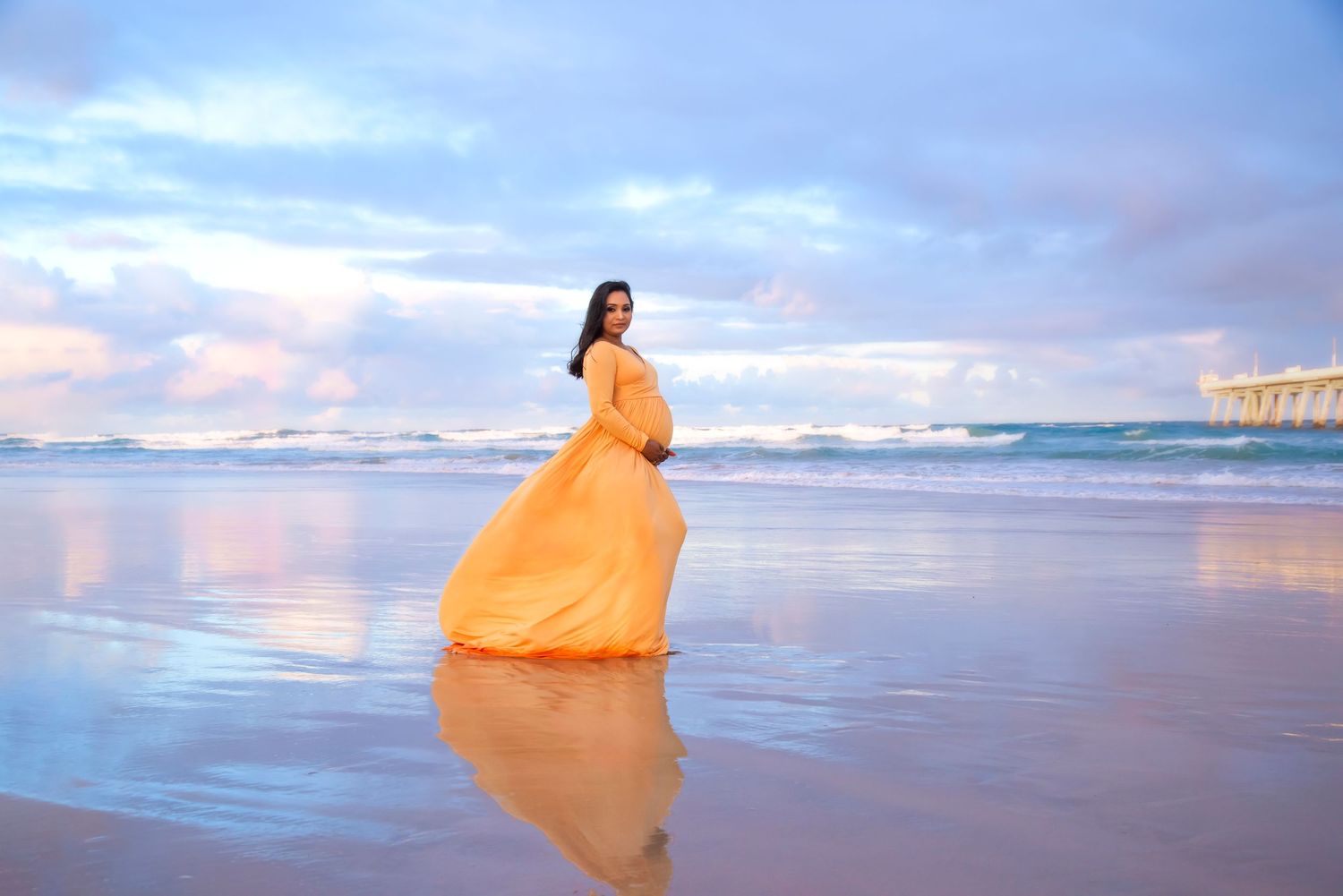 Designer maternity wardrobe Gold Coast for high-end pregnancy portraiture.