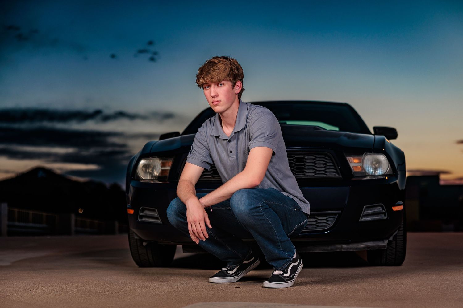 Tucson, AZ senior portrait with car