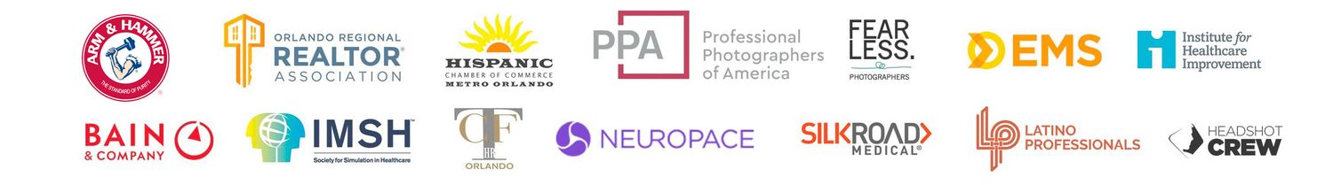 A row of colorful business logos including BAIN, IMSH, SONATYPE, EMS, and more arranged horizontally.