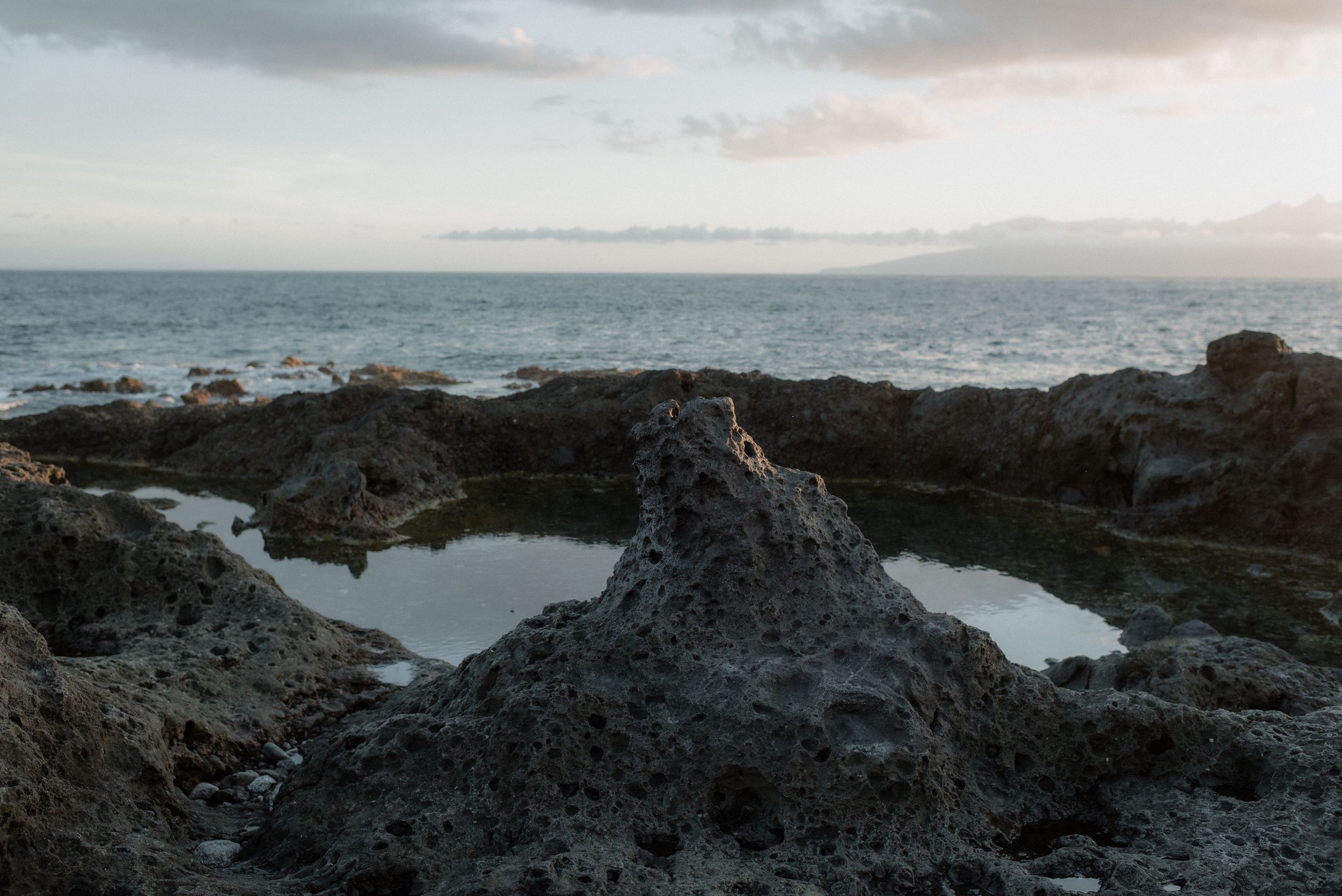 Natural pool at Playa La Jaquita in the south of Tenerife. Perfect spot for drone shoots in the water.