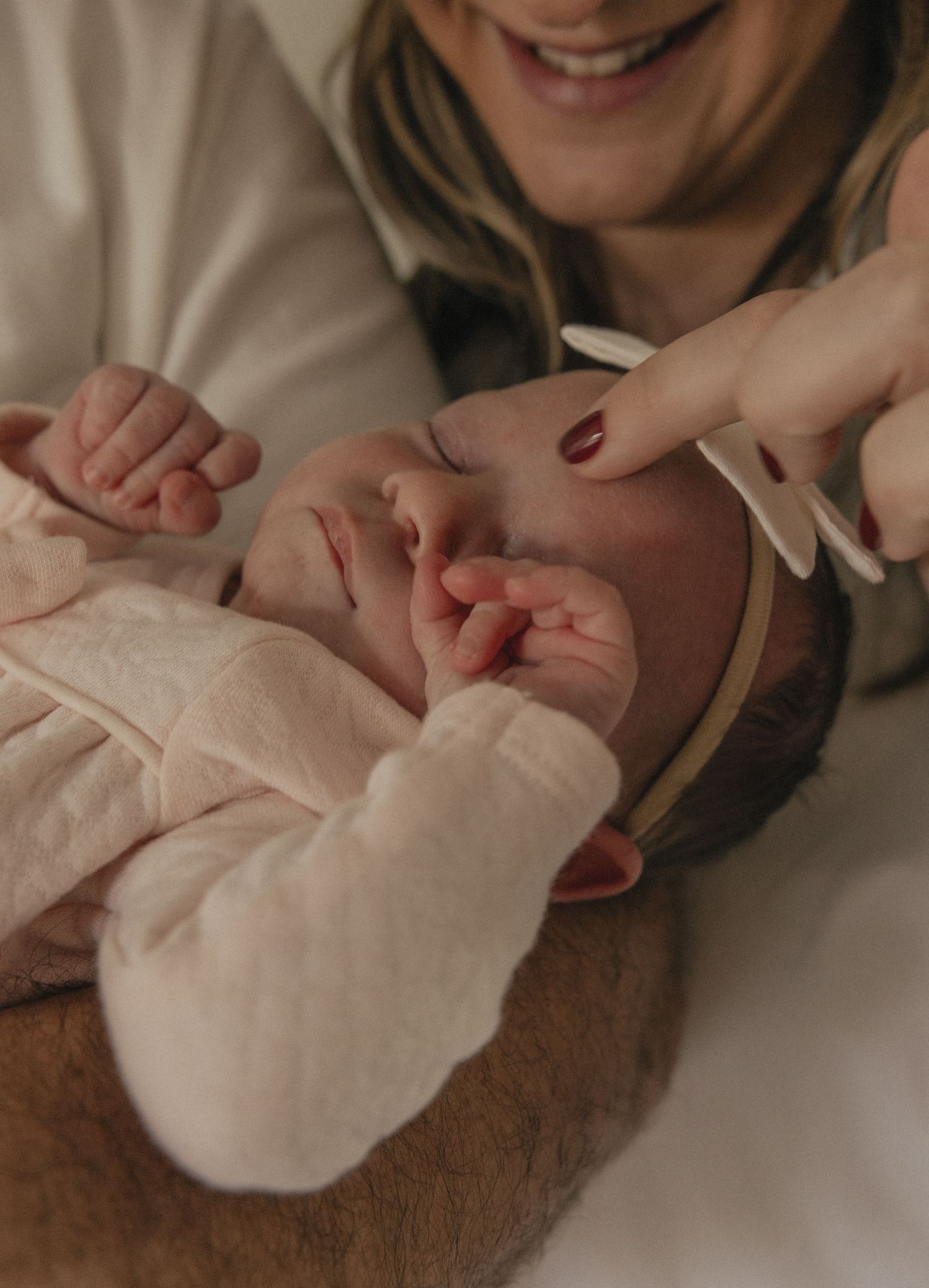 Series of hands performing therapeutic massage techniques on a client during a relaxing spa treatment.