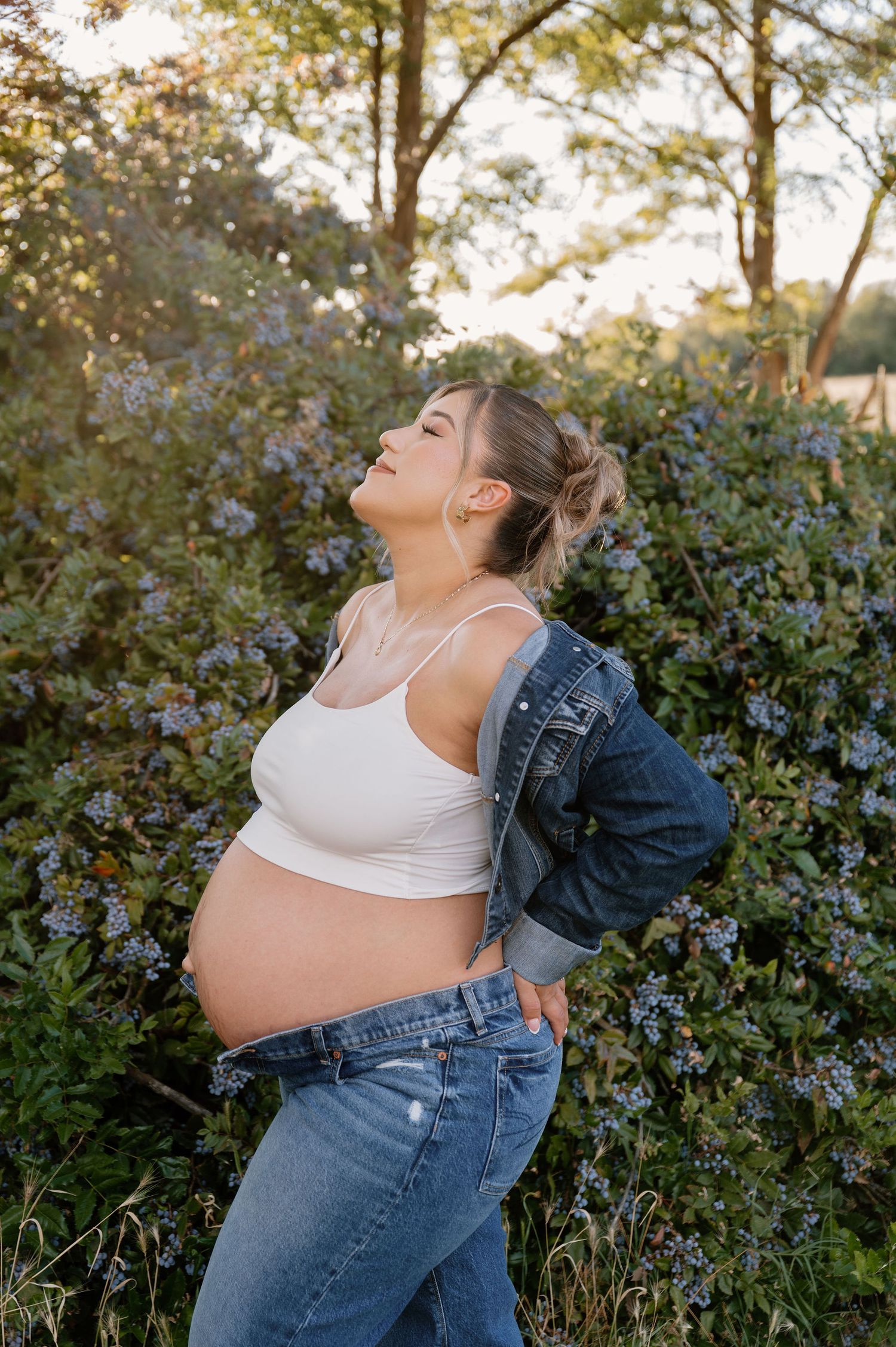 Lavender farm maternity photoshoot