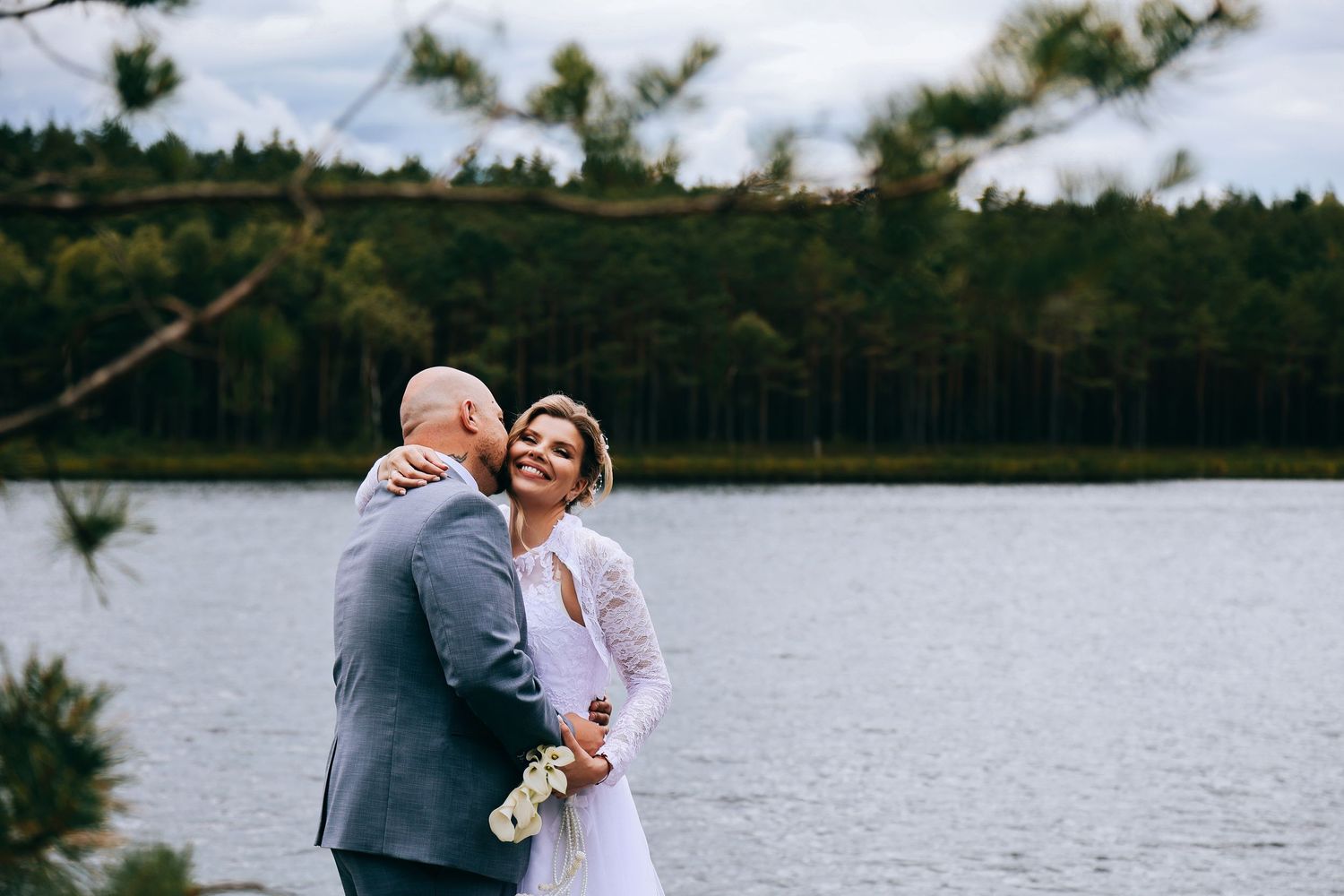 romantic wedding couple Vilnius Lithuania