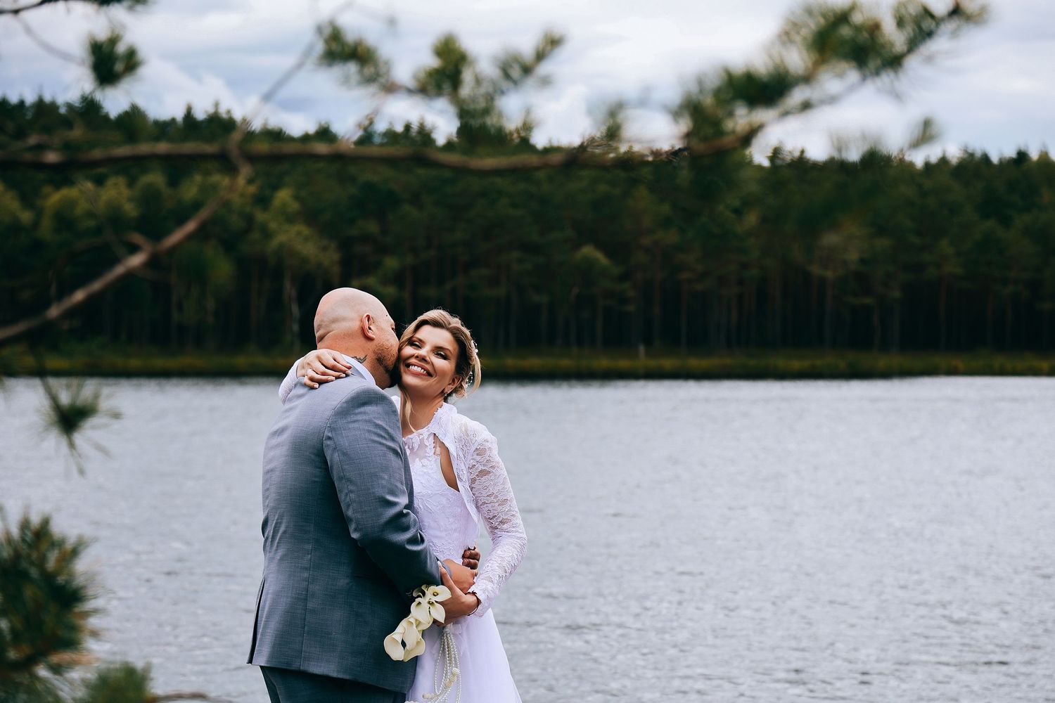 romantic wedding couple Vilnius Lithuania