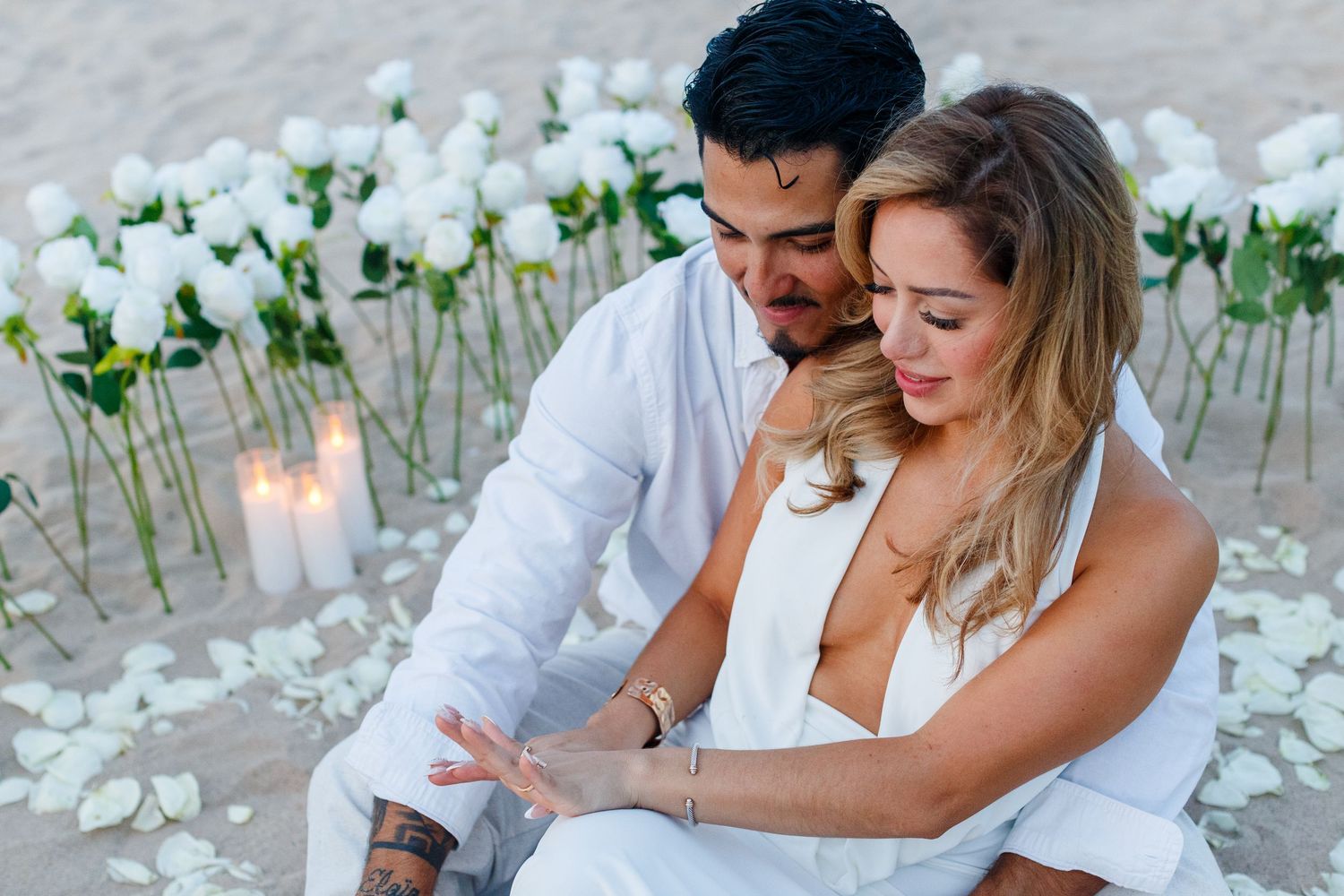 Couples portrait on the beach. Marriage proposal. San Juan, Puerto Rico.