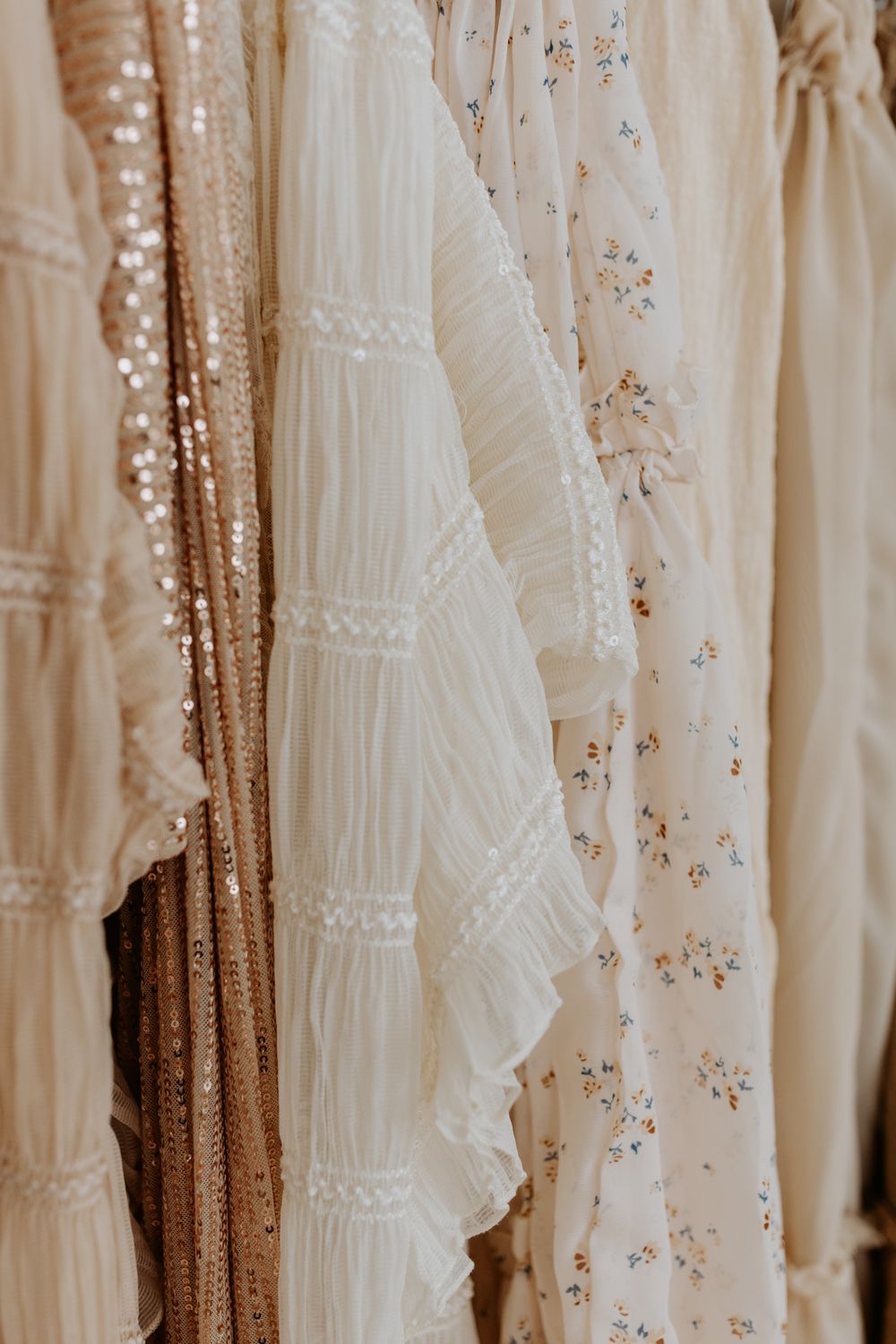 Beautiful dresses from the client wardrobe, ready for Adelaide newborn and family photo shoots.