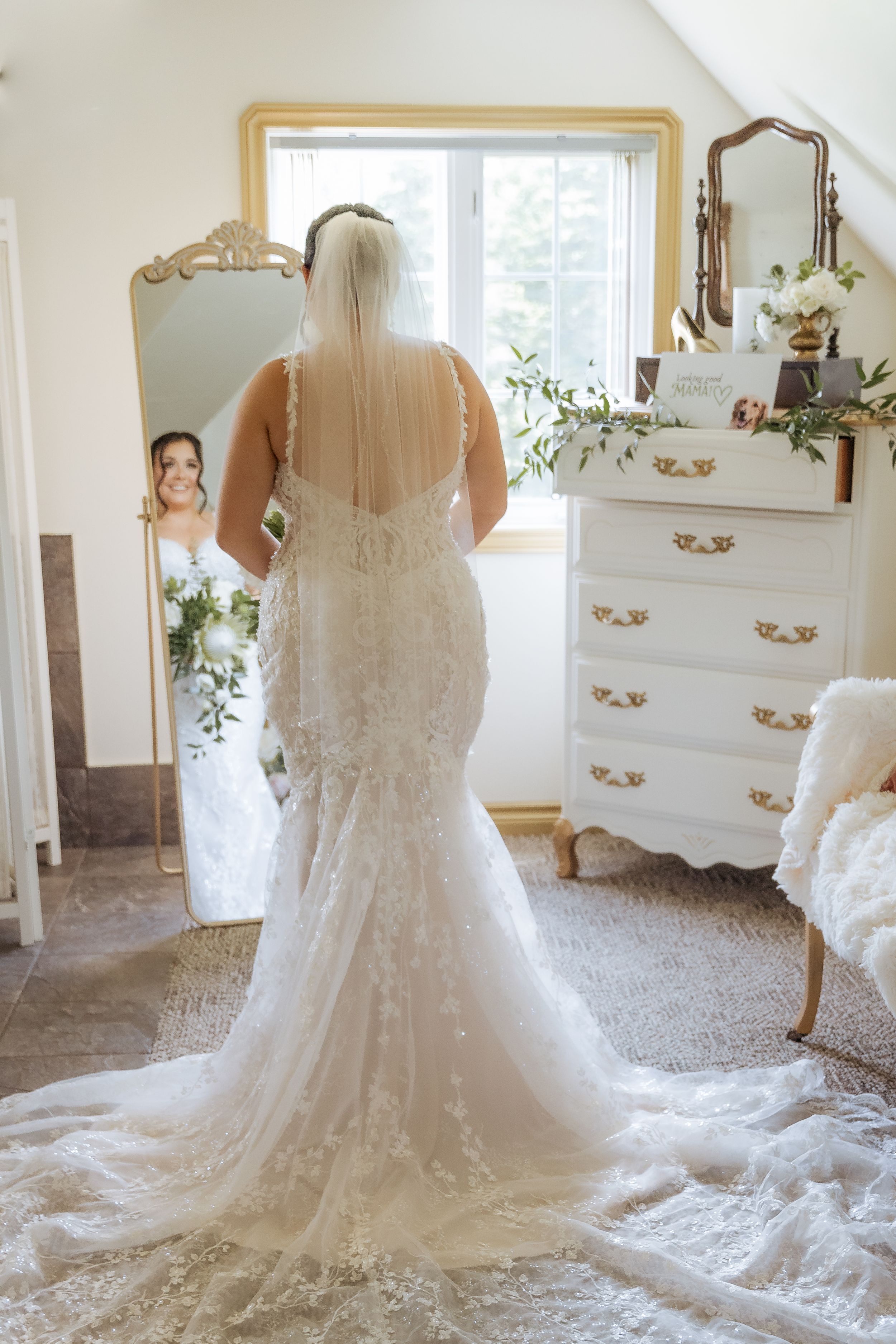 Bridal portraits at Whispering Willow wedding suite, New Brunswick fine art wedding photographer Moncton. Bride getting ready photos