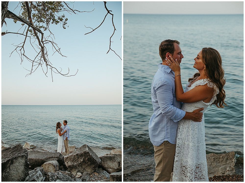 Lake Michigan Engagement Photos Chicago Wedding Photographer Melissa Marie Photography