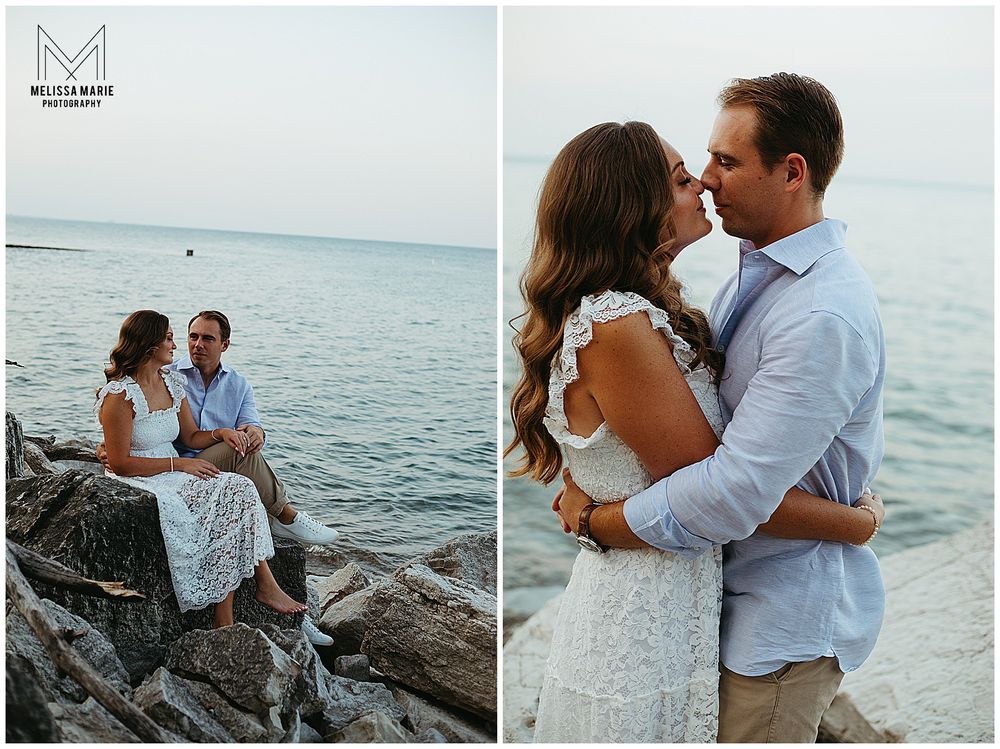 Lake Michigan Engagement Photos Chicago Wedding Photographer Melissa Marie Photography