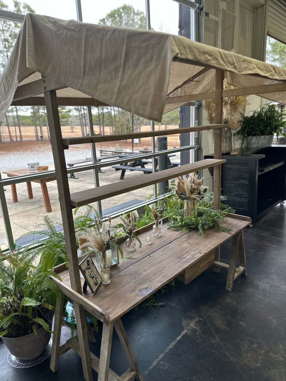 Flower stand party set up