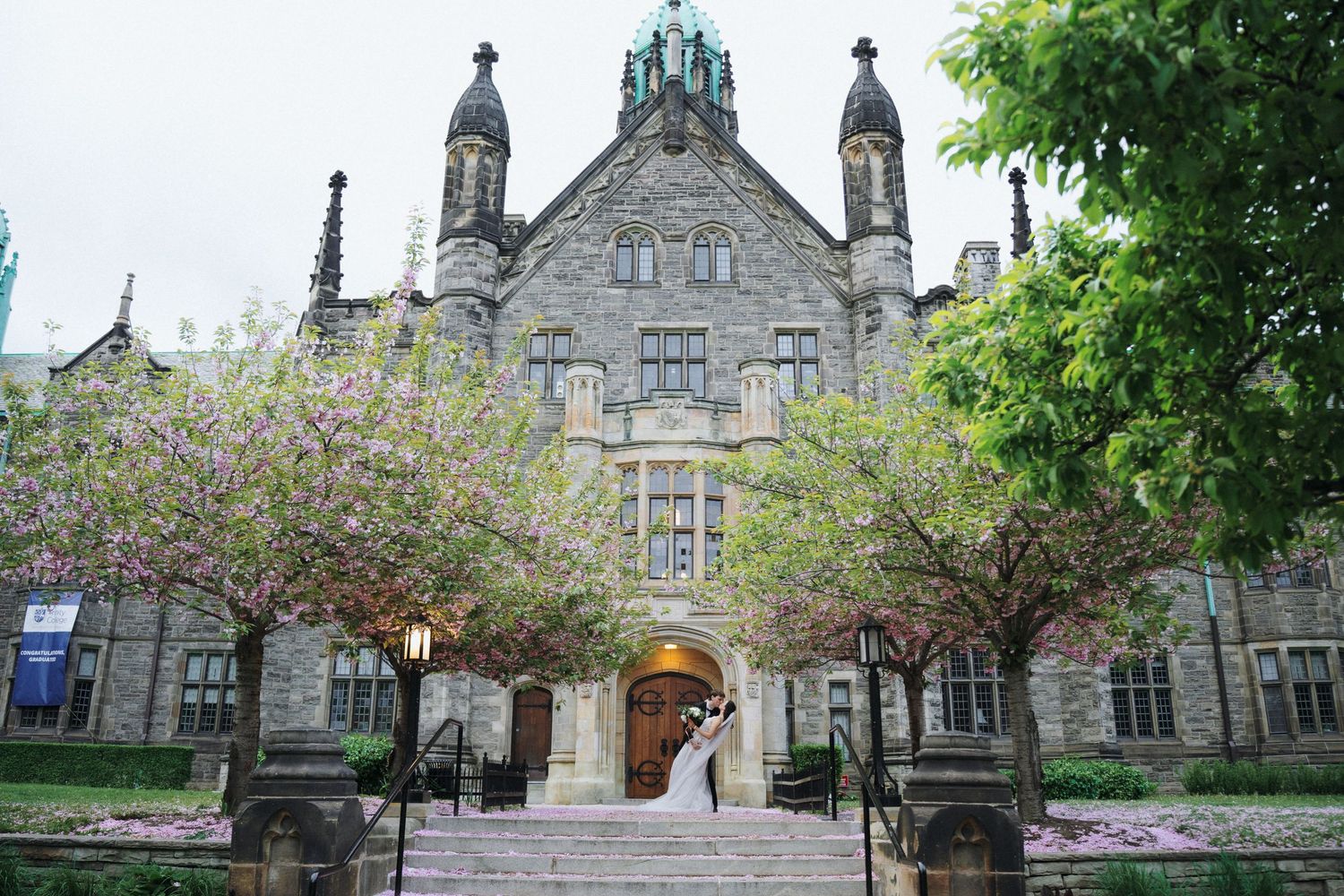 Timeless wedding photos of Tiffany and Sam at Hart House in Toronto.